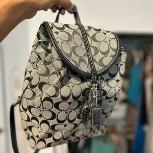 Coach | Bags | Coach Black Gray Signature Canvas Leather  display picture 1
